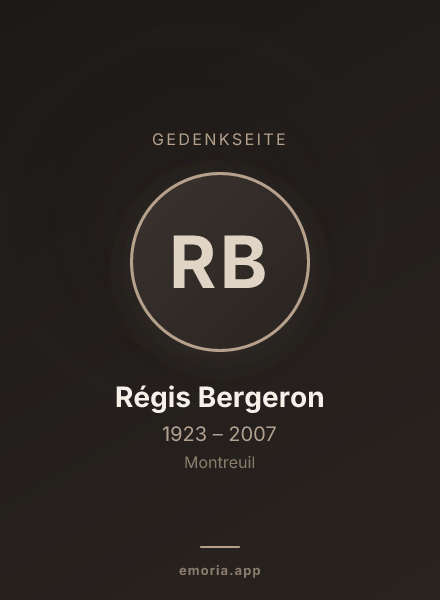 Gedenkportrait von Régis Bergeron