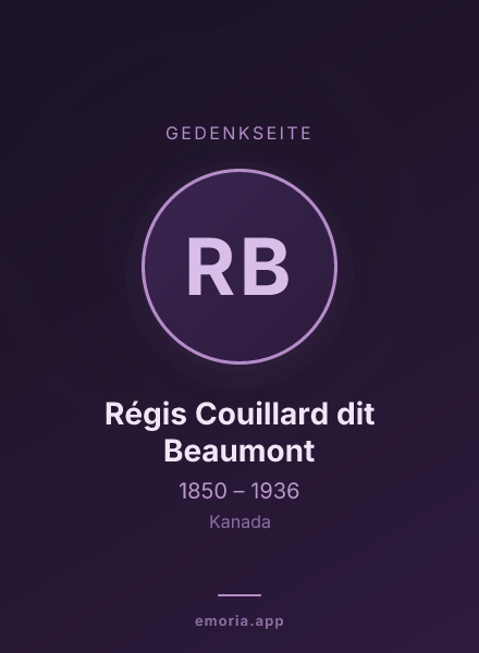 Gedenkportrait von Régis Couillard dit Beaumont