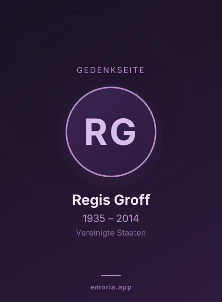 Gedenkportrait von Regis Groff
