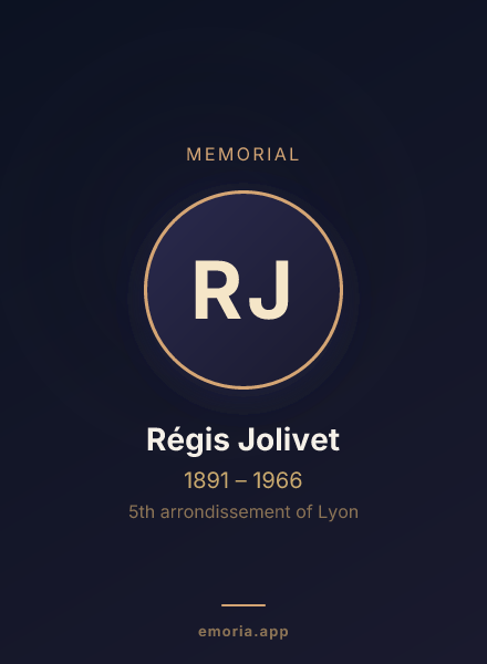 Memorial portrait of Régis Jolivet