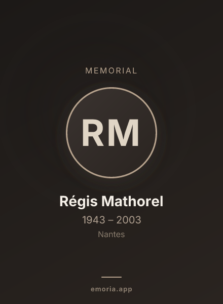 Memorial portrait of Régis Mathorel