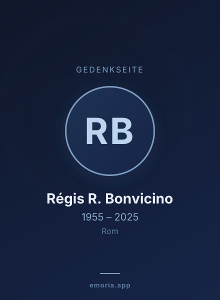 Gedenkportrait von Régis R. Bonvicino