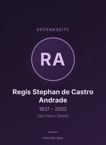 Gedenkportrait von Regis Stephan de Castro Andrade
