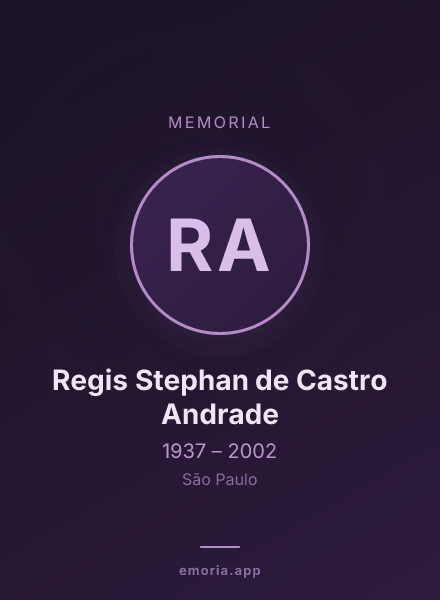 Memorial portrait of Regis Stephan de Castro Andrade