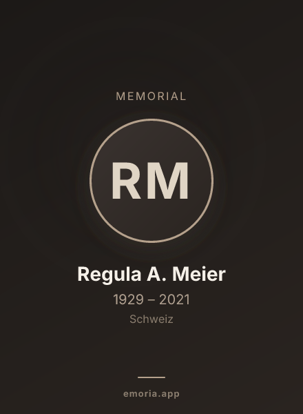 Memorial portrait of Regula A. Meier