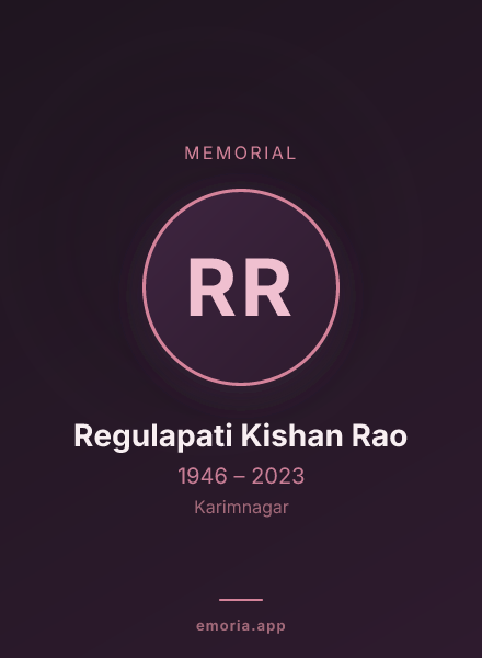 Memorial portrait of Regulapati Kishan Rao