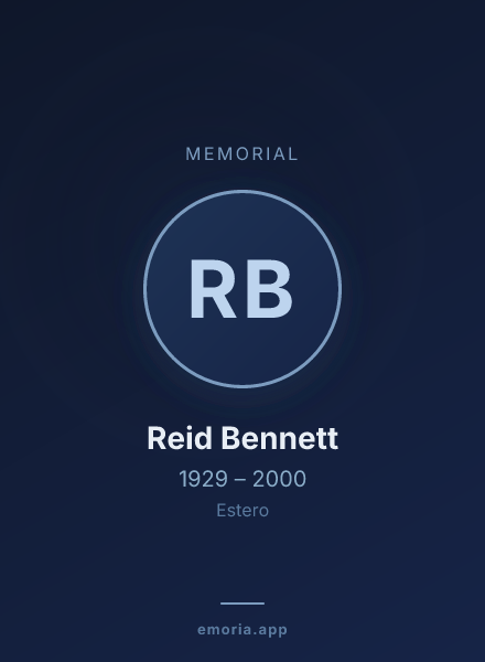 Memorial portrait of Reid Bennett