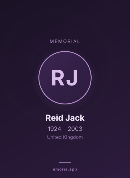 Memorial portrait of Reid Jack