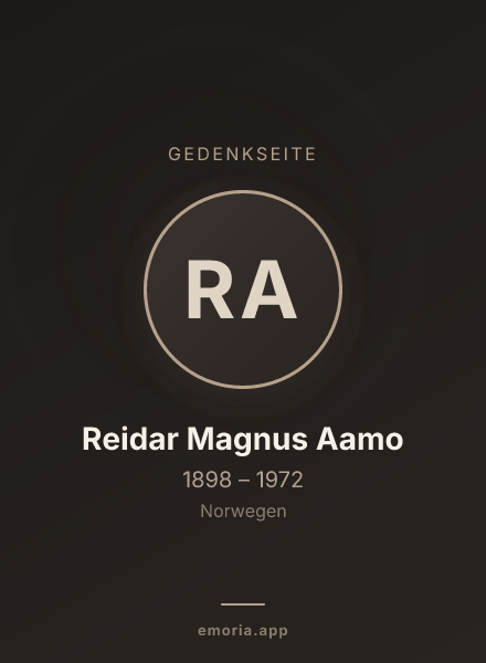 Gedenkportrait von Reidar Magnus Aamo