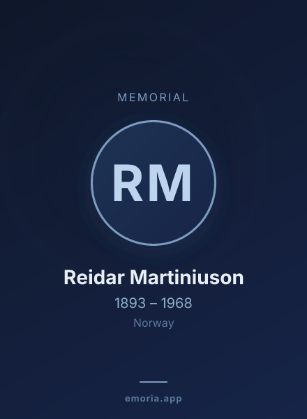 Memorial portrait of Reidar Martiniuson