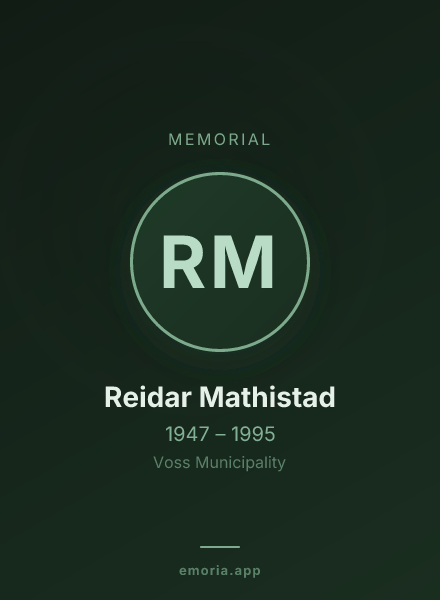 Memorial portrait of Reidar Mathistad