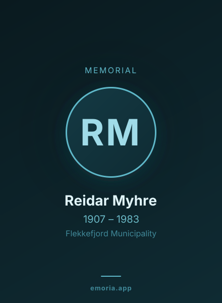 Memorial portrait of Reidar Myhre