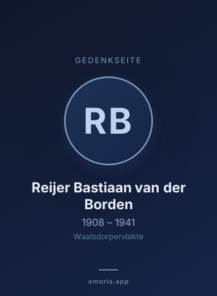 Gedenkportrait von Reijer Bastiaan van der Borden