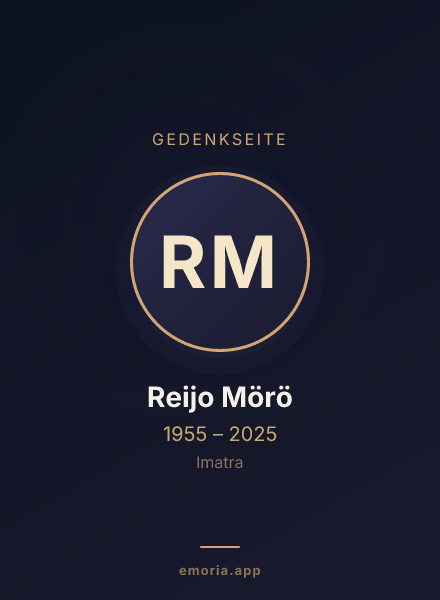 Gedenkportrait von Reijo Mörö