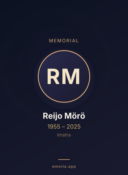 Memorial portrait of Reijo Mörö
