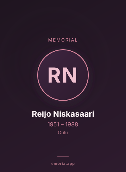 Memorial portrait of Reijo Niskasaari