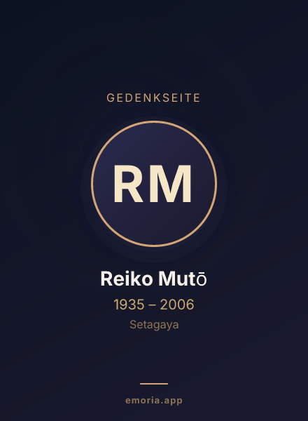 Gedenkportrait von Reiko Mutō