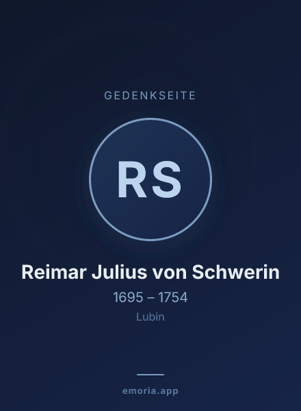Gedenkportrait von Reimar Julius von Schwerin