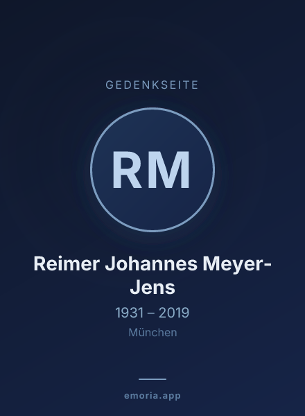 Gedenkportrait von Reimer Johannes Meyer-Jens