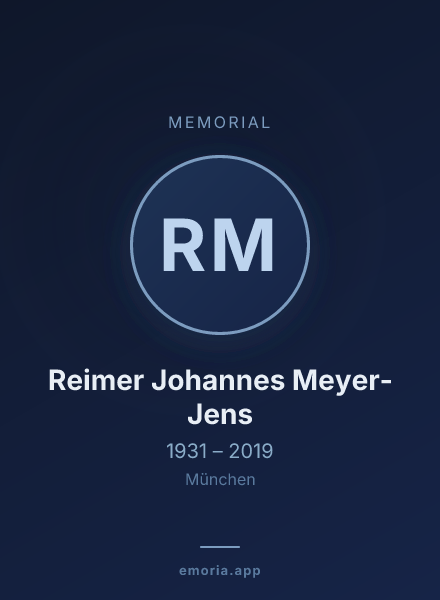 Memorial portrait of Reimer Johannes Meyer-Jens