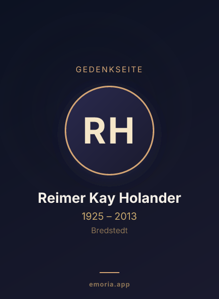 Gedenkportrait von Reimer Kay Holander