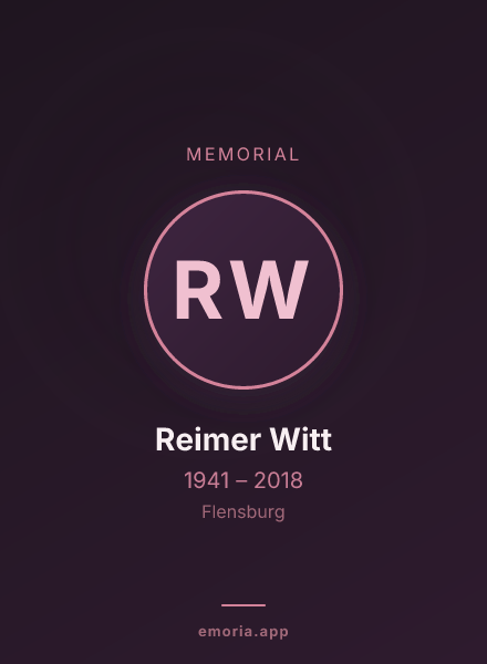 Memorial portrait of Reimer Witt
