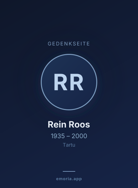 Gedenkportrait von Rein Roos