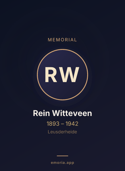 Memorial portrait of Rein Witteveen