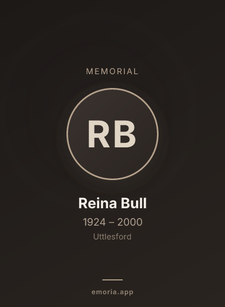 Memorial portrait of Reina Bull