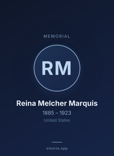Memorial portrait of Reina Melcher Marquis
