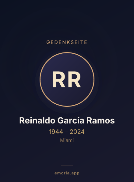 Gedenkportrait von Reinaldo García Ramos