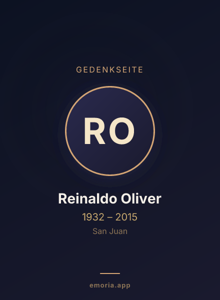 Gedenkportrait von Reinaldo Oliver