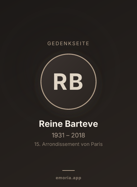 Gedenkportrait von Reine Barteve