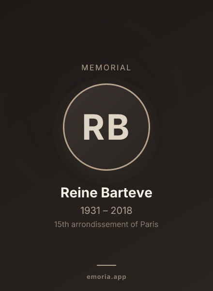 Memorial portrait of Reine Barteve