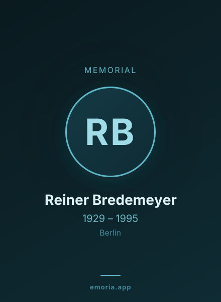 Memorial portrait of Reiner Bredemeyer