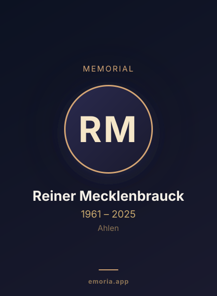 Memorial portrait of Reiner Mecklenbrauck