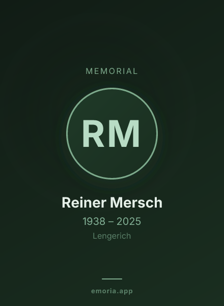 Memorial portrait of Reiner Mersch
