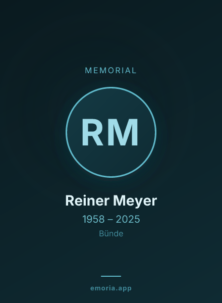 Memorial portrait of Reiner Meyer