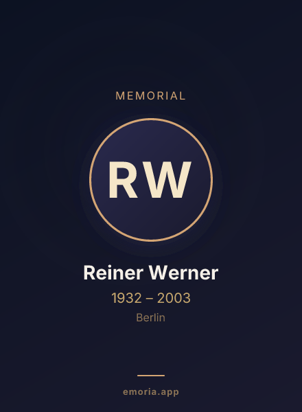 Memorial portrait of Reiner Werner