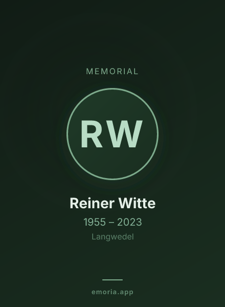 Memorial portrait of Reiner Witte