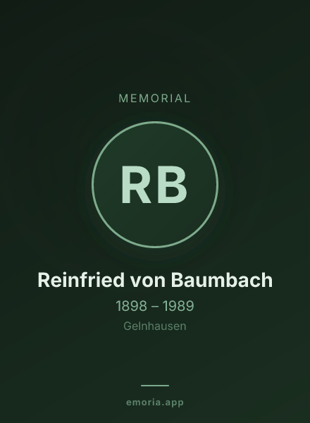 Memorial portrait of Reinfried von Baumbach