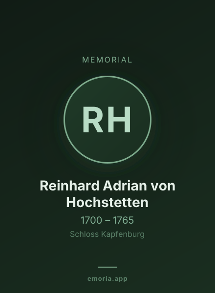 Memorial portrait of Reinhard Adrian von Hochstetten