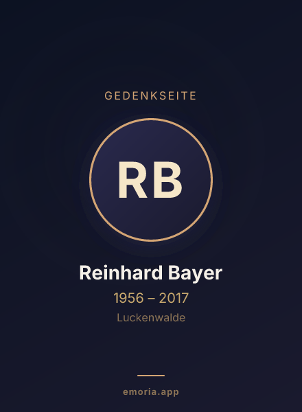 Gedenkportrait von Reinhard Bayer