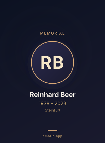 Memorial portrait of Reinhard Beer