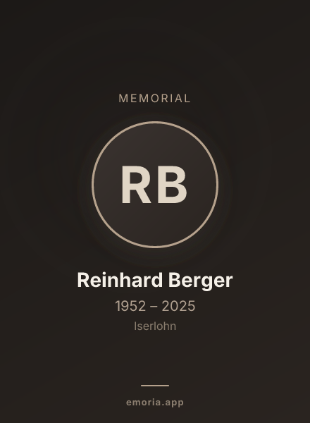 Memorial portrait of Reinhard Berger