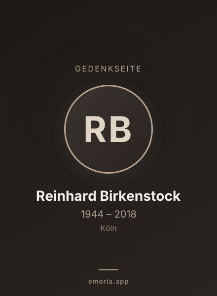 Gedenkportrait von Reinhard Birkenstock