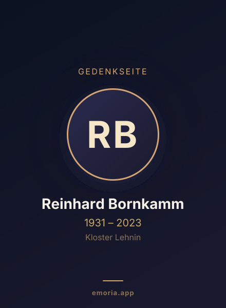 Gedenkportrait von Reinhard Bornkamm