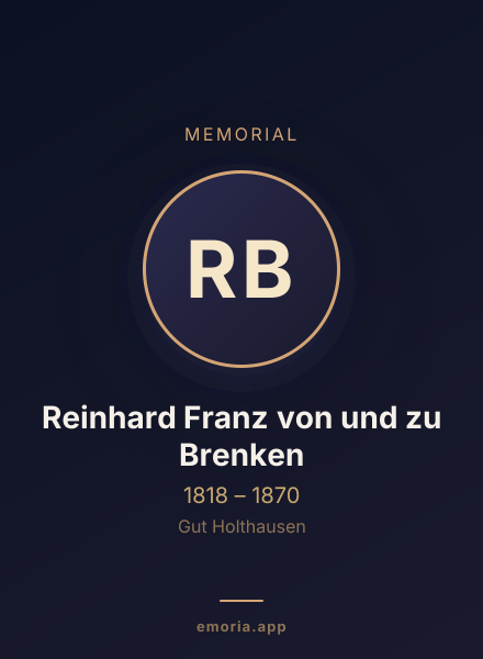 Memorial portrait of Reinhard Franz von und zu Brenken