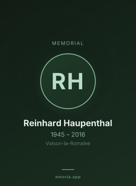 Memorial portrait of Reinhard Haupenthal