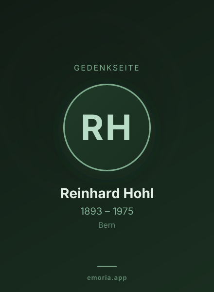 Gedenkportrait von Reinhard Hohl